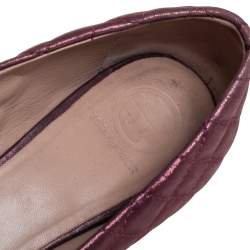 مملوكة مسبقًا حذاء فلات باليه توري بورش ريفا قماش وردي ميتاليك مقاس 41