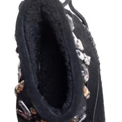 Tory Burch Black Suede Embellished Booties Size 36