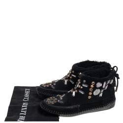 Tory Burch Black Suede Embellished Booties Size 36
