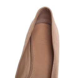 Tory Burch Metallic Beige Fabric Bow Ballet Flats Size 40