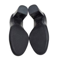 مملوكة مسبقًا حذاء كعب عالي توري برش كعب عريض جلد أسود مقاس 36