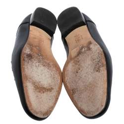 Pre Owned Tory Burch Black Leather Amelia Loafers Size 39