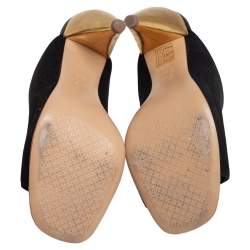 Pre Owned Tory Burch Black Suede Open Toe Mule Sandals Size 36