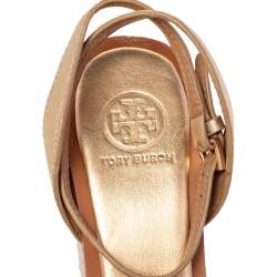 مملوكة مسبقًا صندل إسبادريل توري برش جلد قصات ليزر روزيل نعل سميك مقاس 38