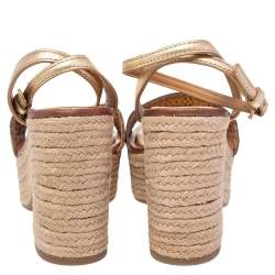 مملوكة مسبقًا صندل إسبادريل توري برش  جلد قصات ليزر روزيل نعل سميك مقاس 38