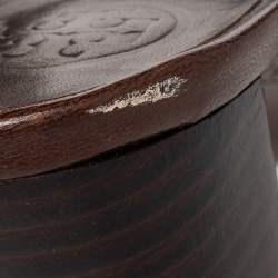 Pre Owned Tory Burch Brown Leather Kaden Peep Toe Slingback Sandals Size 38.5