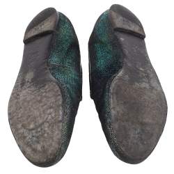 Tory Burch Multicolor Iridescent Leather Beetle Embroidered Smoking Slippers Size 38.5