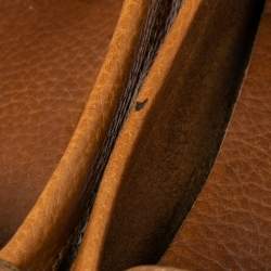 Pre Owned Tory Burch Brown Leather Driving Loafers Size 36.5