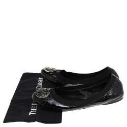 مملوكة مسبقًا Tory Burch Black Patent Leather Caroline Ballet Flats Size 41