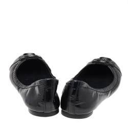 Pre Owned Tory Burch Black Patent Leather Flats Size 35