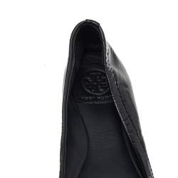 Pre Owned Tory Burch Black Patent Leather Flats Size 35
