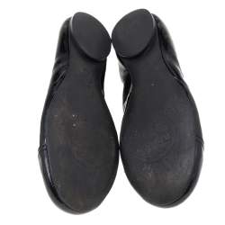 Pre Owned Tory Burch Black Patent Leather Flats Size 35