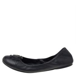 Tory Burch Black Leather Ballet Flats Size 39.5