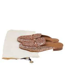 Pre Owned حذاء سلايد توري برش أميليا غليتر وردي مقاس 38.5