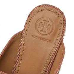 Pre Owned حذاء سلايد توري برش أميليا غليتر وردي مقاس 38.5