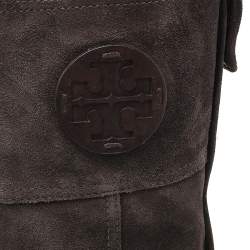 Pre Owned Tory Burch Brown Suede Knee Length Boots Size 37.5