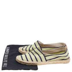 Pre Owned Tory Burch Multicolor Striped Canvas Espadrille Flats Size 40