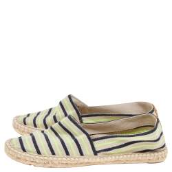 Pre Owned Tory Burch Multicolor Striped Canvas Espadrille Flats Size 40