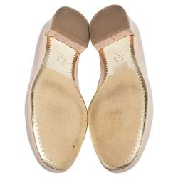Pre Owned Tory Burch Beige Leather Ballet Flats Size 36.5