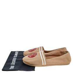 Tory Burch Multicolor Canvas and Patent Leather Espadrille Flats Size 37.5