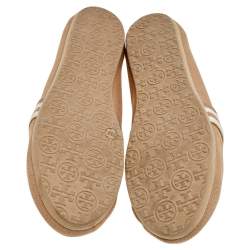 Tory Burch Multicolor Canvas and Patent Leather Espadrille Flats Size 37.5