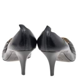 Tory Burch Black Leather And Elastic Caroline Pumps Size 40
