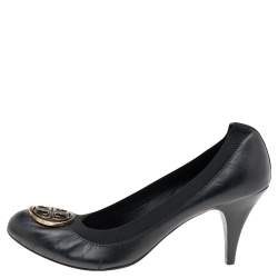 Tory Burch Black Leather And Elastic Caroline Pumps Size 40