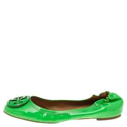 Tory Burch Green Patent Leather Ballet Flats Size 37