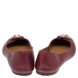 Tory Burch Burgundy Leather Ballet Flats Size 39.5