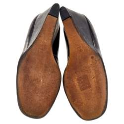 مملوكة مسبقًا حذاء كعب عالي توري برش جلد أسود بالشعار كعب روكي مقاس 38