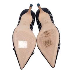 مملوكة مسبقًا Tory Burch Black Penelope Mesh Pointed-Toe Pumps Size 39