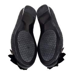 مملوكة مسبقًا Tory Burch Black Jelly Blossom Ballet Flats Size 39.5