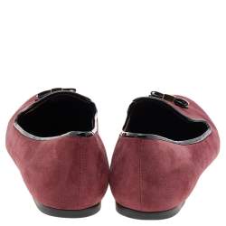 Tory Burch Burgundy Suede Smoking Slippers Size 38.5
