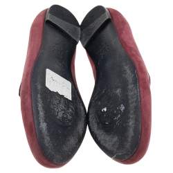 Tory Burch Burgundy Suede Smoking Slippers Size 38.5