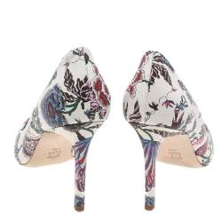 مملوكة مسبقًا Tory Burch Multicolor Print Leather Happy Times Elana Pumps Size 38