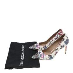 مملوكة مسبقًا Tory Burch Multicolor Print Leather Happy Times Elana Pumps Size 38