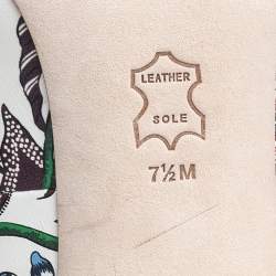 مملوكة مسبقًا Tory Burch Multicolor Print Leather Happy Times Elana Pumps Size 38