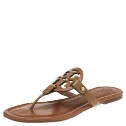 Tory Burch Pink Leather Mini Miller Thong Flat Sandals Size 38 Tory Burch