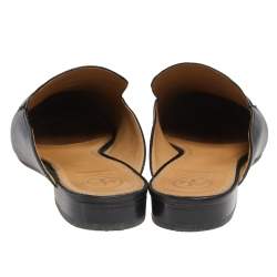 Pre Owned صندل سلايد توري برش أميليا جلد أسود مقاس 40