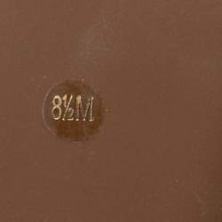 Pre Owned Tory Burch Beige Quilted Patent Leather Kent Ballet Flats Size 38.5