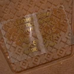 Pre Owned Tory Burch Navy Blue Leather And Net Espadrille Flats Size  36 