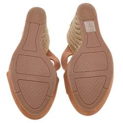 Tory Burch Brown Suede Criss Cross Wedge Platform Slide Sandals Size 39.5