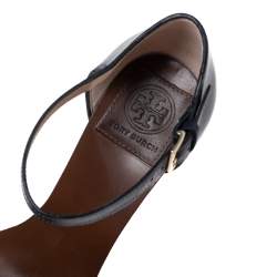 مملوكة مسبقًا Tory Burch Multicolor  Suede And Leather Block Heel Ankle Strap Sandals Size 38