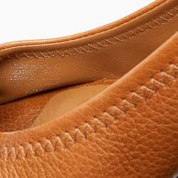 Pre Owned حذاء كعب عالي توري برش سالي جلد بني فاتح مقدمة مفتوحة كعب روكي مقاس 38