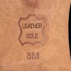 Pre Owned صندل سلايد توري برش ساتان أزرق كحلي مزخرف مقاس 38