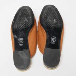 Pre Owned حذاء سلايد توري برش جلد وقماش تريكو بني/أحمر مقاس 36.5