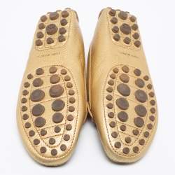 Pre Owned حذاء لوفرز توري برش كندريك جلد ذهبي مقاس 38