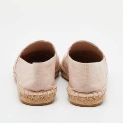 مملوكة مسبقًا حذاء فلات إسبادريل توري برش جلد لامع وكانفاس أبيض/وردي مقاس 37.5