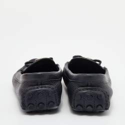 Pre Owned Tory Burch Black Leather Bow Loafers Size 36