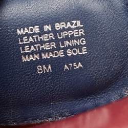 Pre Owned صندل سلايد توري برش جلد لامع أحمر كعب روكي مقاس 38